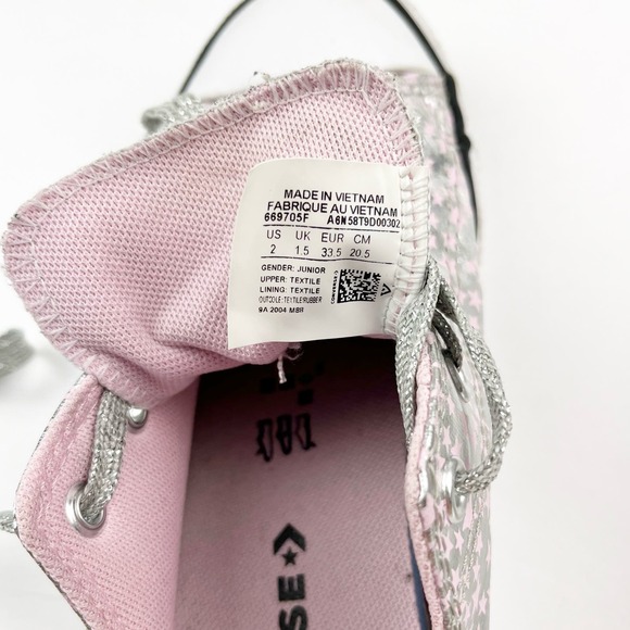 Converse All Stars Pink Metallic Stars Size 2 - Picture 2 of 11